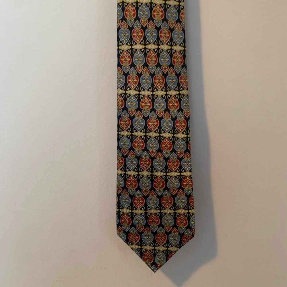 Pierre Balmain Red and Blue Silk Tie